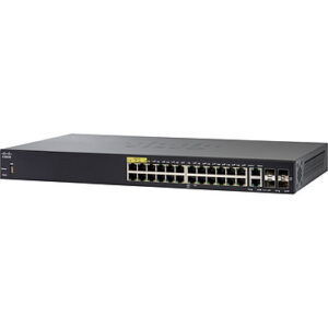 Cisco SF350-24P Switch Fast Ethernet manageable Small Business 24 ports 10/100 PoE+ 2 ports combo Gigabit Ethernet / SFP 2 SFP