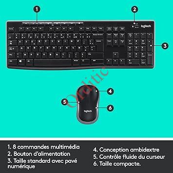 CLAVIER +SOURI SANS FIL Logitech Mk235 – Image 2
