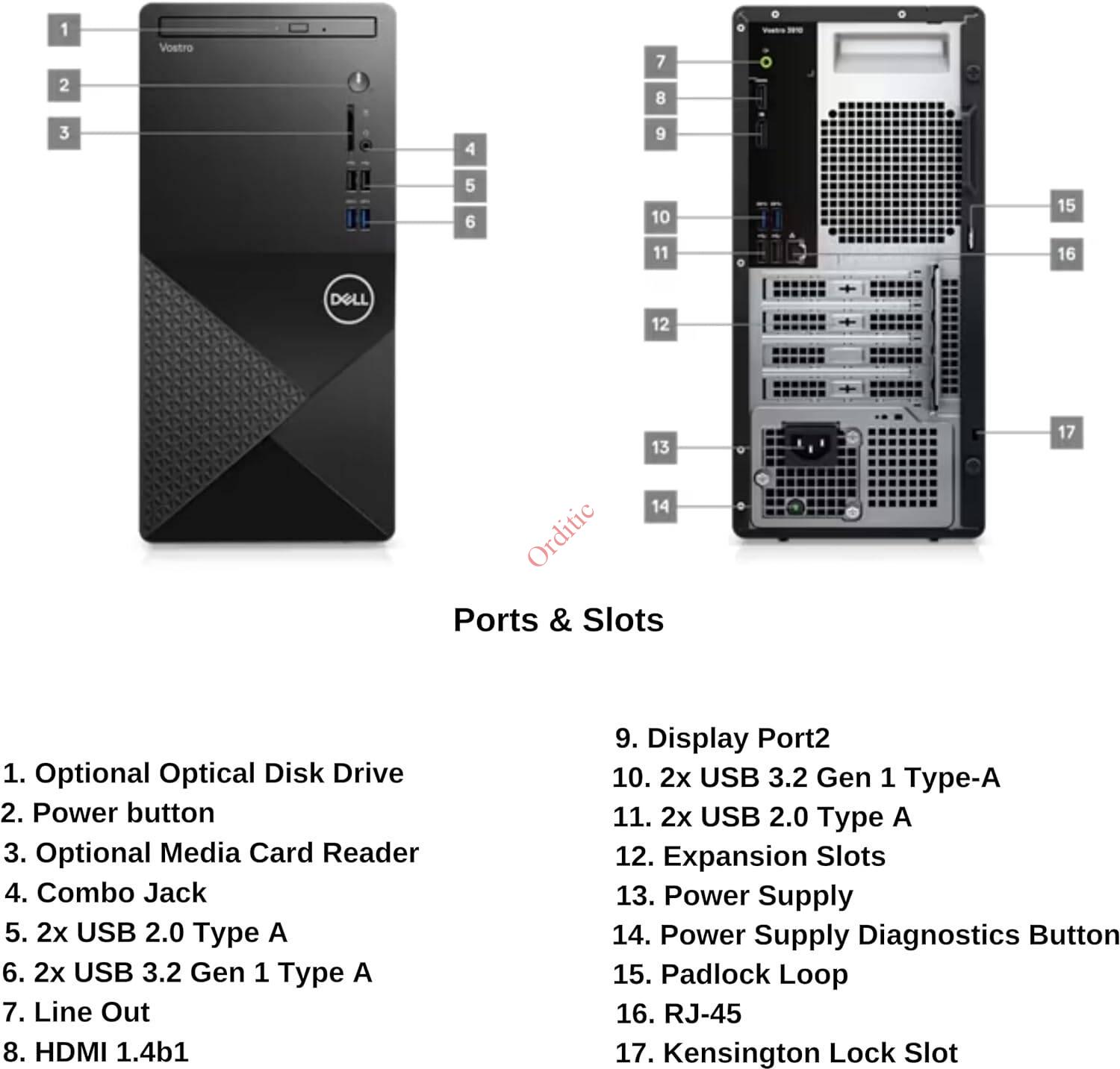 Ordinateur Bureau Dell Vostro 3910 core i5 8Go Ram 512 SSD avec écran 22 pouces Full HD – Image 2