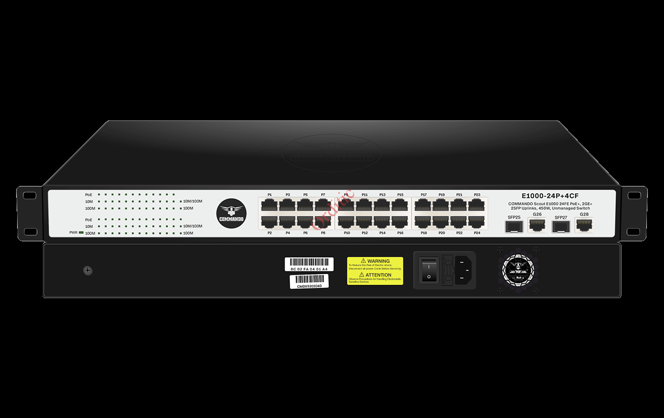 SWITCH COMMANDO SCOUT E1000 24GE GIGABYTE 2GE+2SFP
