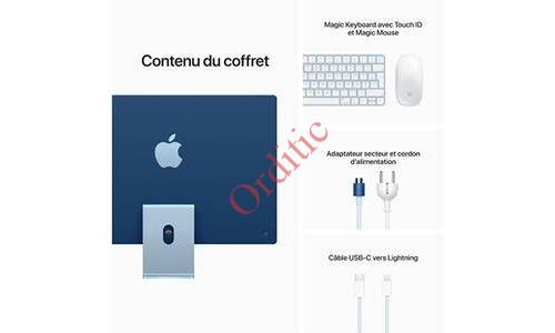 Apple iMac 24 pouces 512 Go SSD 8 Go RAM Puce M1 CPU 8 cœurs GPU 8 cœurs bleu – Image 2