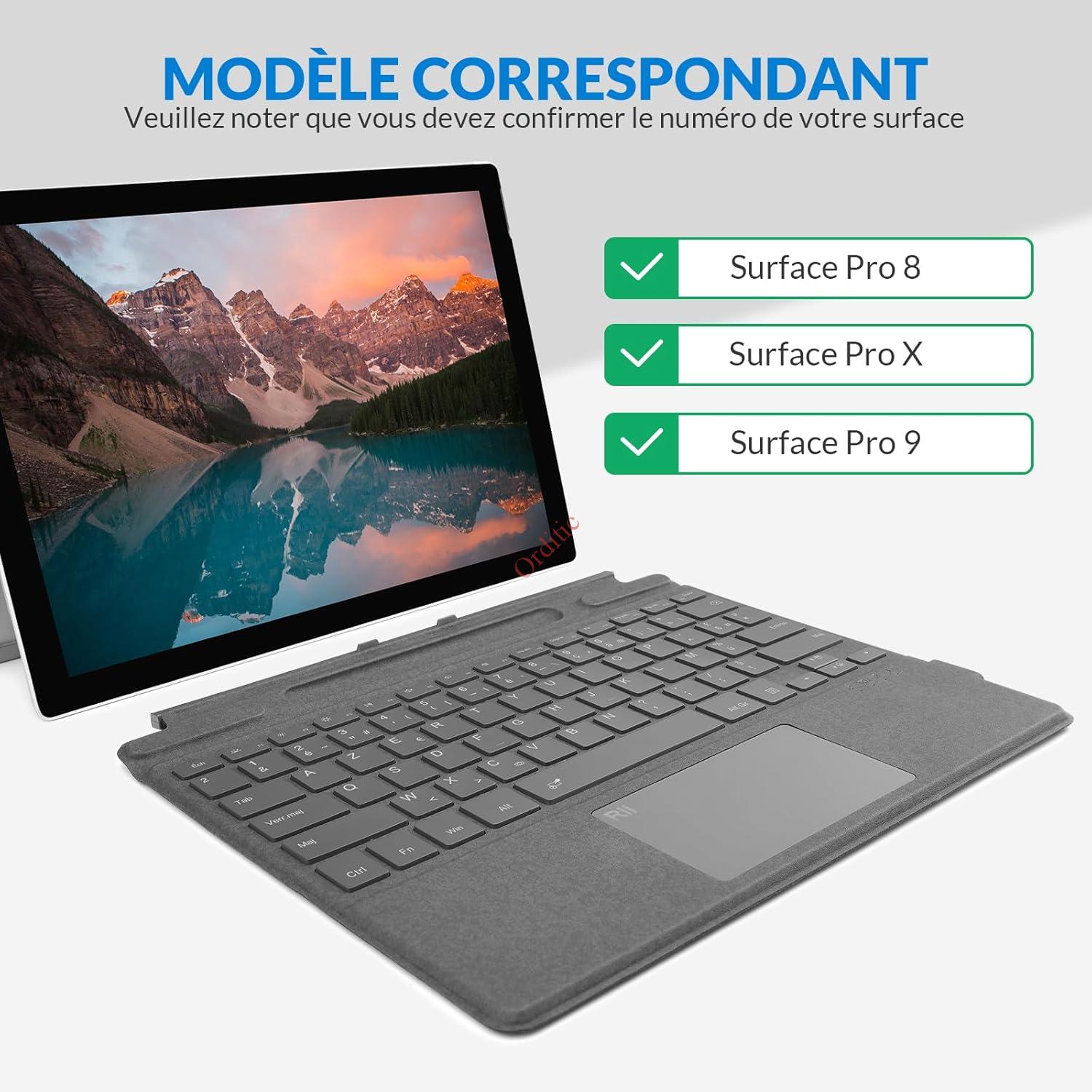 Clavier Microsoft pour Surface Pro 9, compatible Pro 8 et Pro X (Pro 10), AZERTY – Image 2