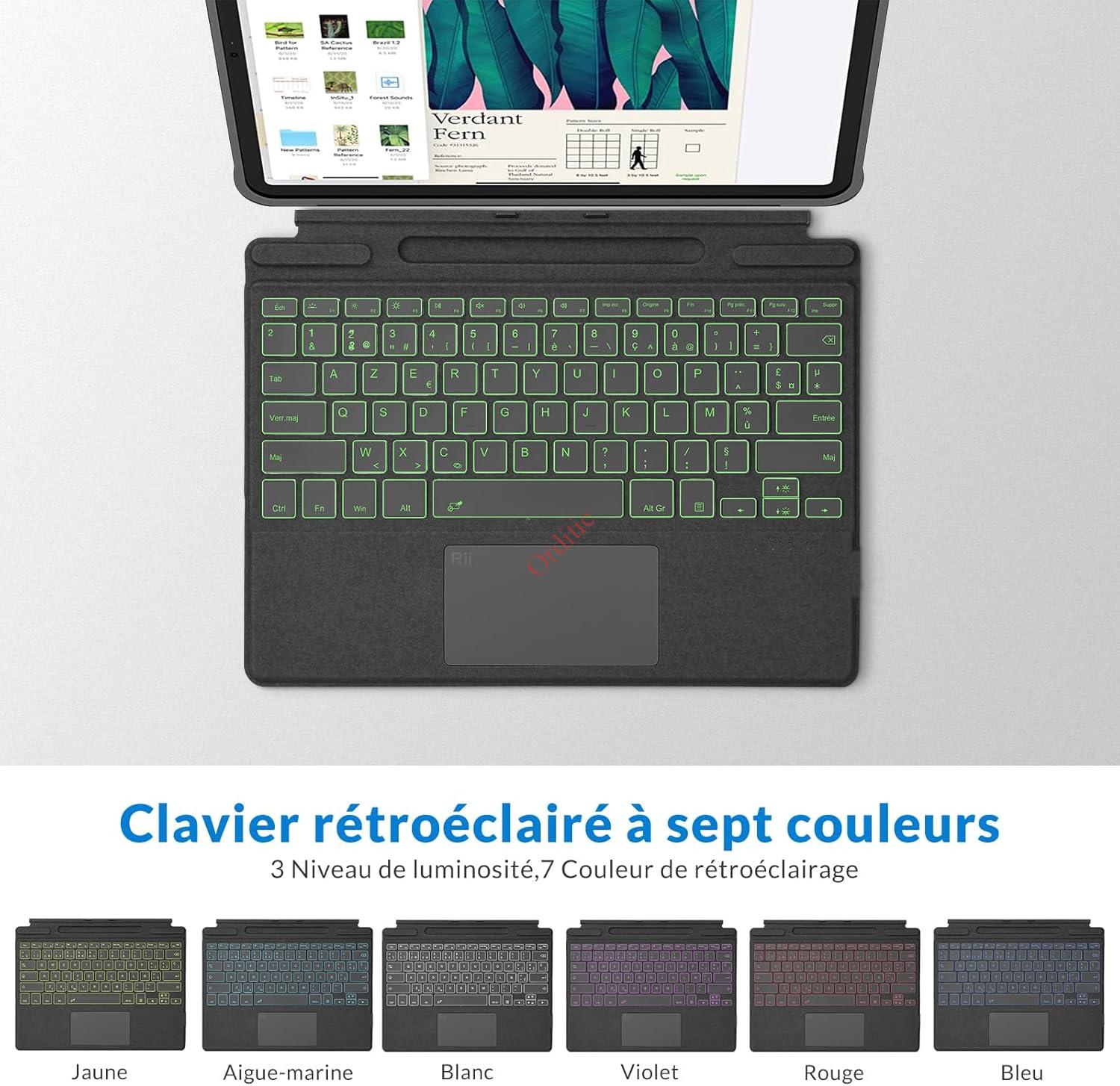 Clavier Microsoft pour Surface Pro 9, compatible Pro 8 et Pro X (Pro 10), AZERTY