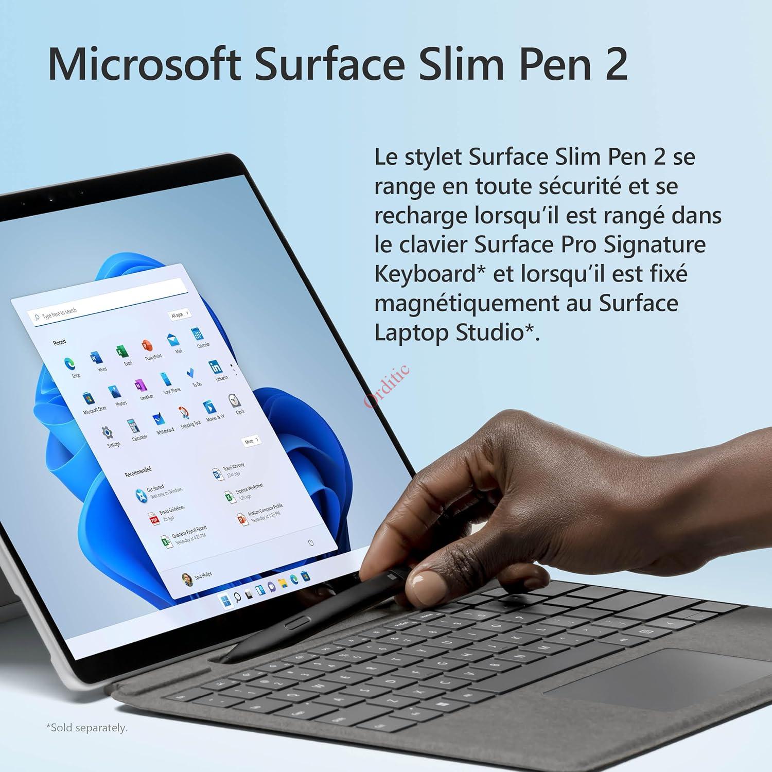 Stylet Microsoft Surface Slim Pen 2 pour Surface Pro 9, 8 ou X ou avec Surface Studio – Image 3