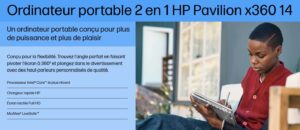 ORDINATEUR PORTABLE HP PAVILLON 14.1 X360 Tactile Core i5 8GB 512 SSD