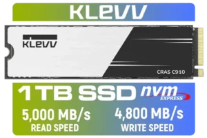 KLEVV CRAS C910 1TB M.2 NVMe PCIe Gen4x4 Internal SSD with Heatsink, up to 5000MB/s (K01TBM2SP0-C91)