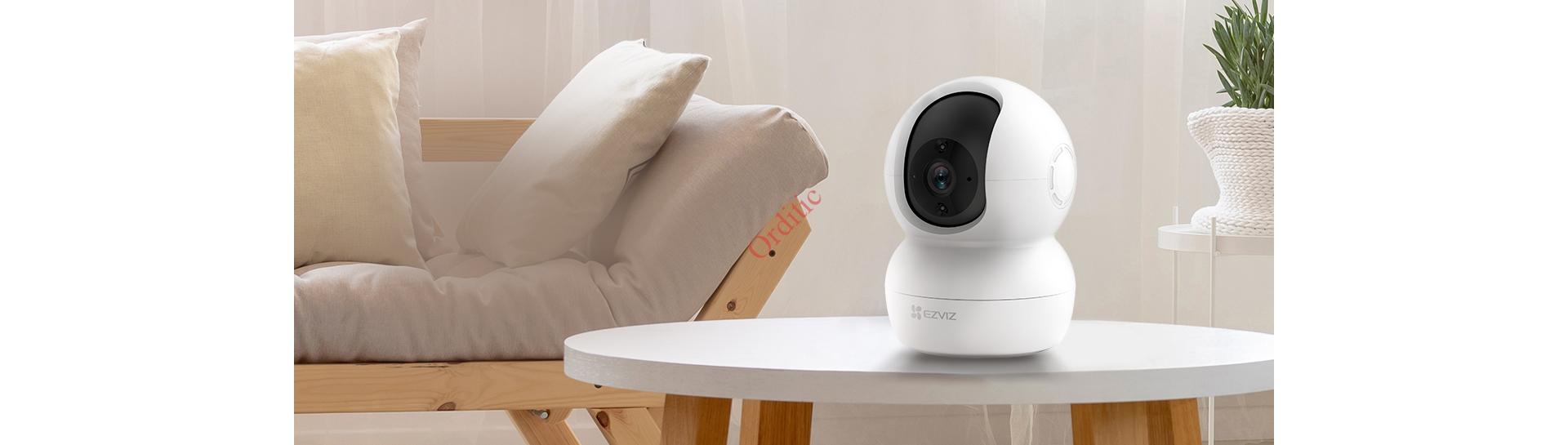 EZVIZ TY2 Caméra de Surveillance IP Wi-FI FHD 1080P rotative PTZ 360.Vision Nocturne Suivi Intelligent. Compatible avec Alexa Blanche