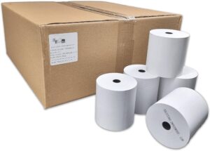 Papier Thermique Imprimante De Caisse 80 X 80 X 12 Mm - Lot De 10 - Blanc
