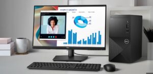 Ordinateur de bureau Dell Vostro 3030 Processeur Intel Corei3, 14100, 8 Go de RAM, disque SSD 512 Go, clavier et souris, Windows 11, écran Dell 22 pouces.