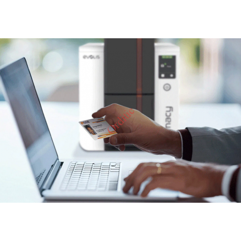 Imprimante à cartes Evolis Primacy 2 dual side + kit de 100 carte + 1 ruban COULEUR – Image 3