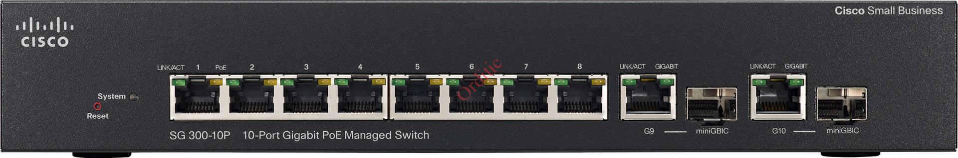 Cisco Small Business 300 Series Managed Switch SG300-10P Commutateur C3 Géré 8 x 101001000 + 2 x SFP Gigabit – Image 2