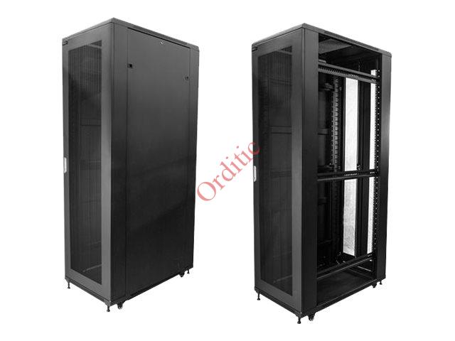 RACK 42U 800x1000 Armoire Serveur Réseau Informatique baie avec portes vitrées, ventilateur et étagère – Image 2
