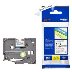 Cassette à ruban Brother noir sur blanc 12 mm TZE-231