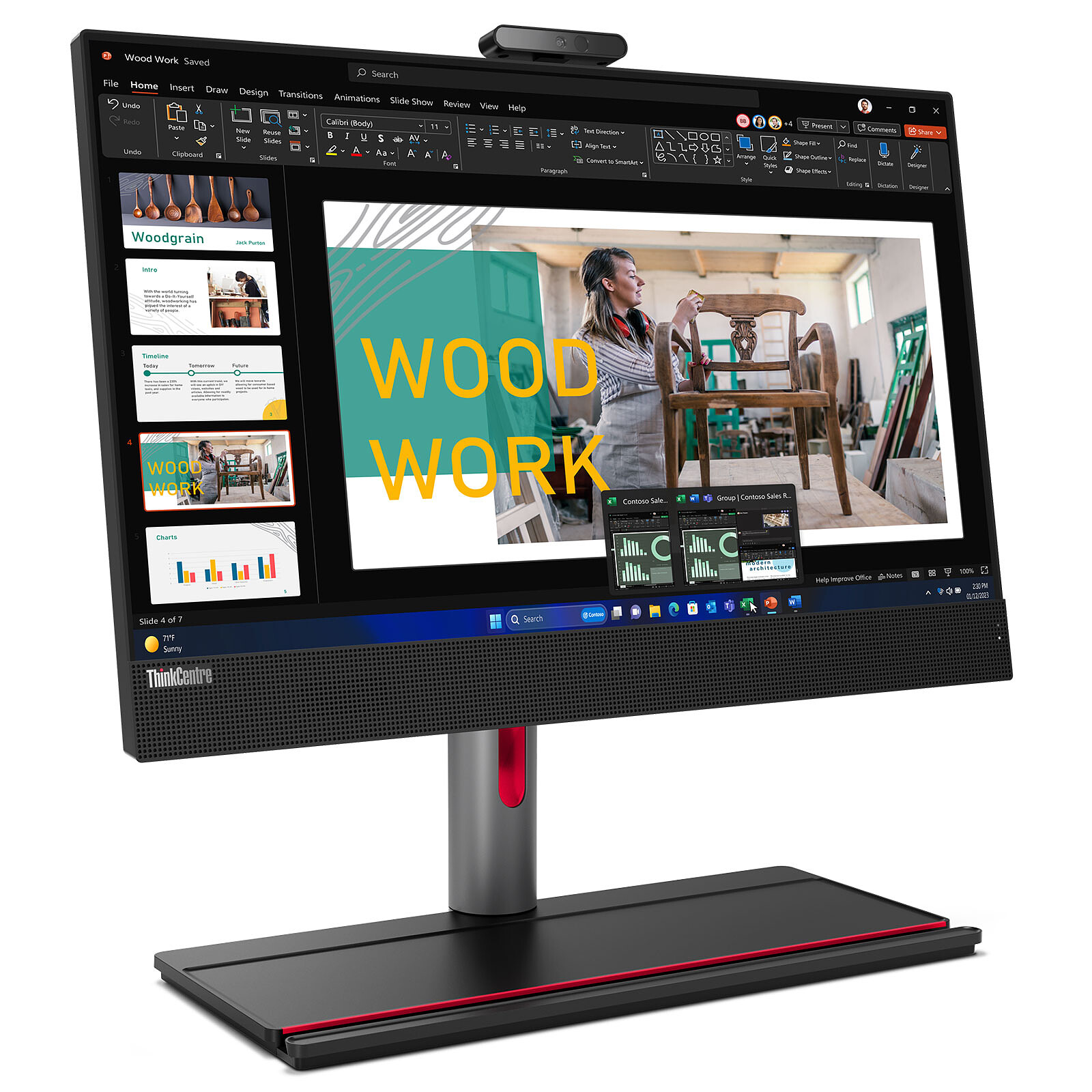 Bureau all in one Lenovo ThinkCentre M90a Gen 5 Intel Core i5-14500 8 Go SSD 256 Go LED 23.8" Full HD Wi-Fi 6E/Bluetooth Windows 11 Professionnel – Image 3