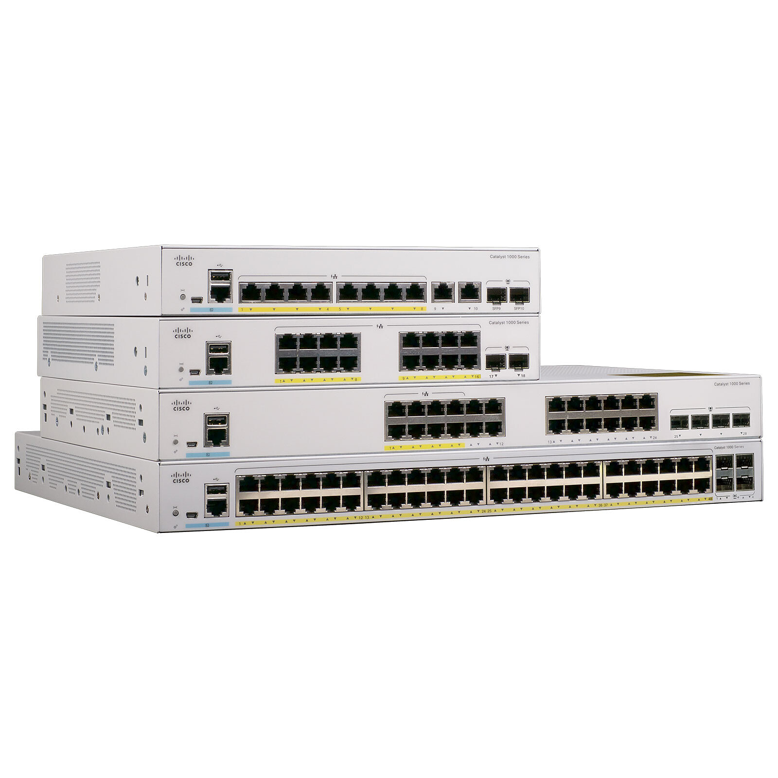 Routeur Cisco Catalyst 1000-24P-4G-L Commutateur - Géré - 24 x 10/100/1000 (PoE+) 4 x Gigabit SFP - Montable sur rack – Image 2