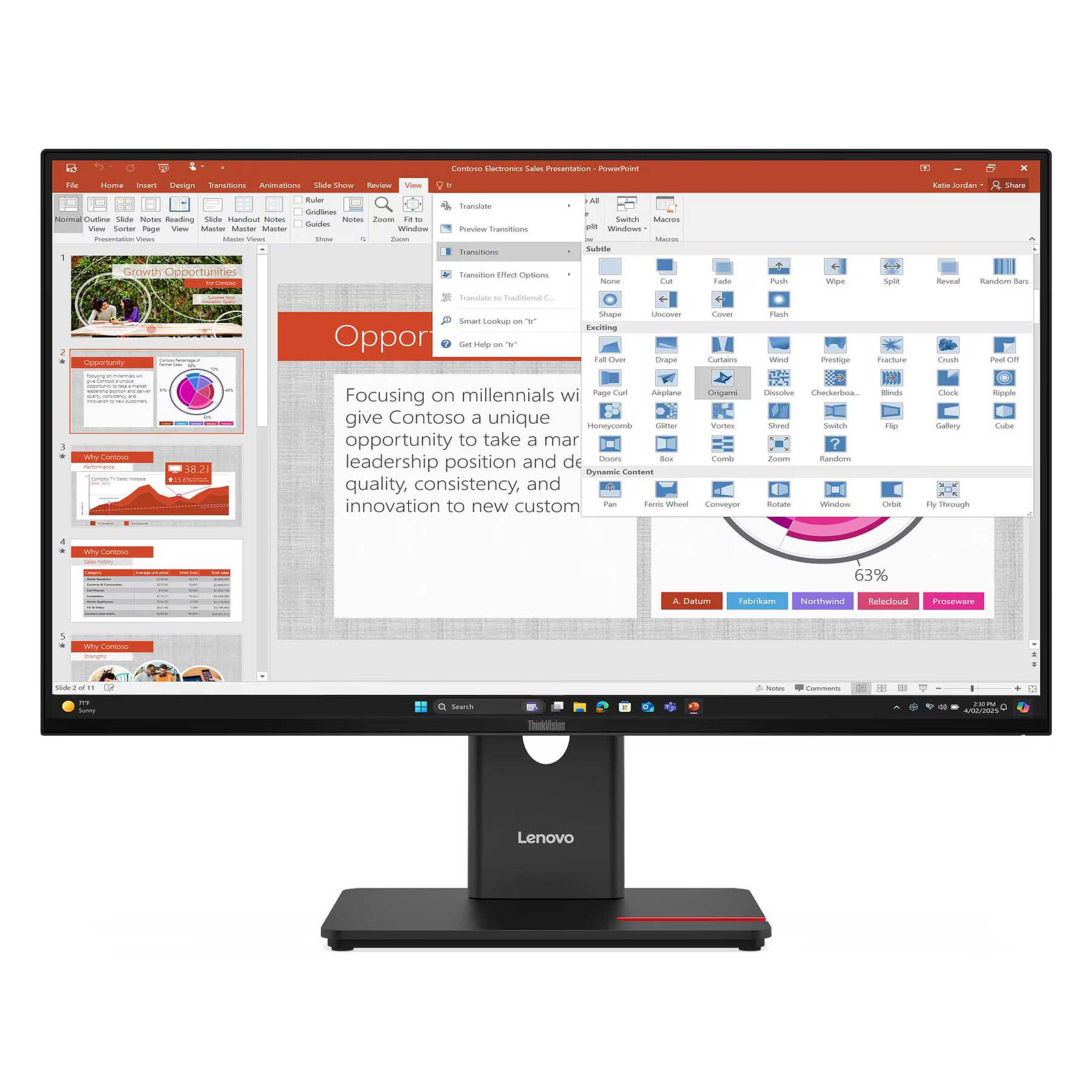 Lenovo ThinkVision T27-40 - Moniteur LED - 68,6 cm (27") – Image 2