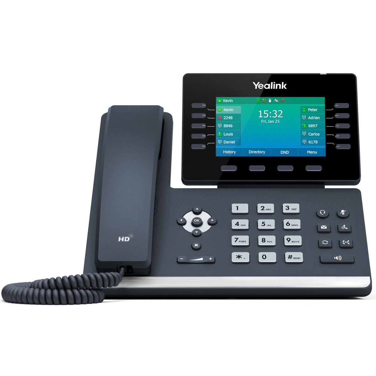 Téléphone IP Yealink T54W : 16 comptes IP SIP, écran couleur tactile, Bluetooth et Wifi intégrés, 27 touches programmables. – Image 4