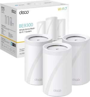 TP-LINK Deco BE65 (x 3) 3 Routeurs sans fil Tri-Band Wi-Fi 7 BE9300 (BE5760 + BE2880 + AX574) Mesh MU-MIMO 2x2 avec 4 ports LAN/WAN 2.5 GbE Modem & routeur TP-LINK Deco BE65 (x 3) 3 Routeurs sans fil Tri-Band Wi-Fi 7 BE9300 (BE5760 + BE2880 + AX574) Mesh MU-MIMO 2x2 avec 4 ports LAN/WAN 2.5 GbE